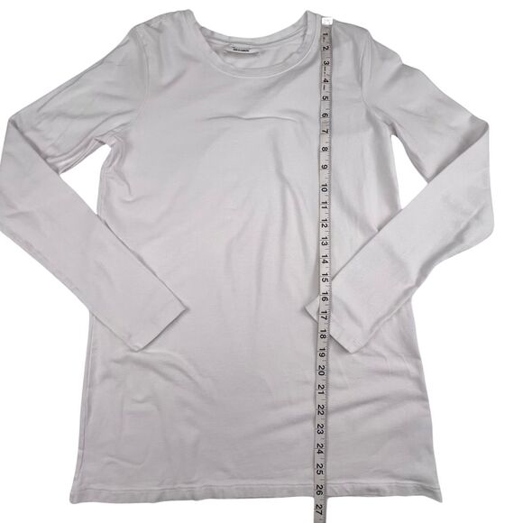 Zenana Medium Plain White Tee Everday Classic Casual Long Sleeve Crew Neck Top - Picture 4 of 9